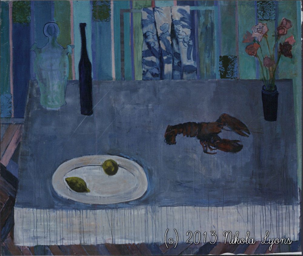 Nikola Lyons: Big Blue Still Life With Lobster